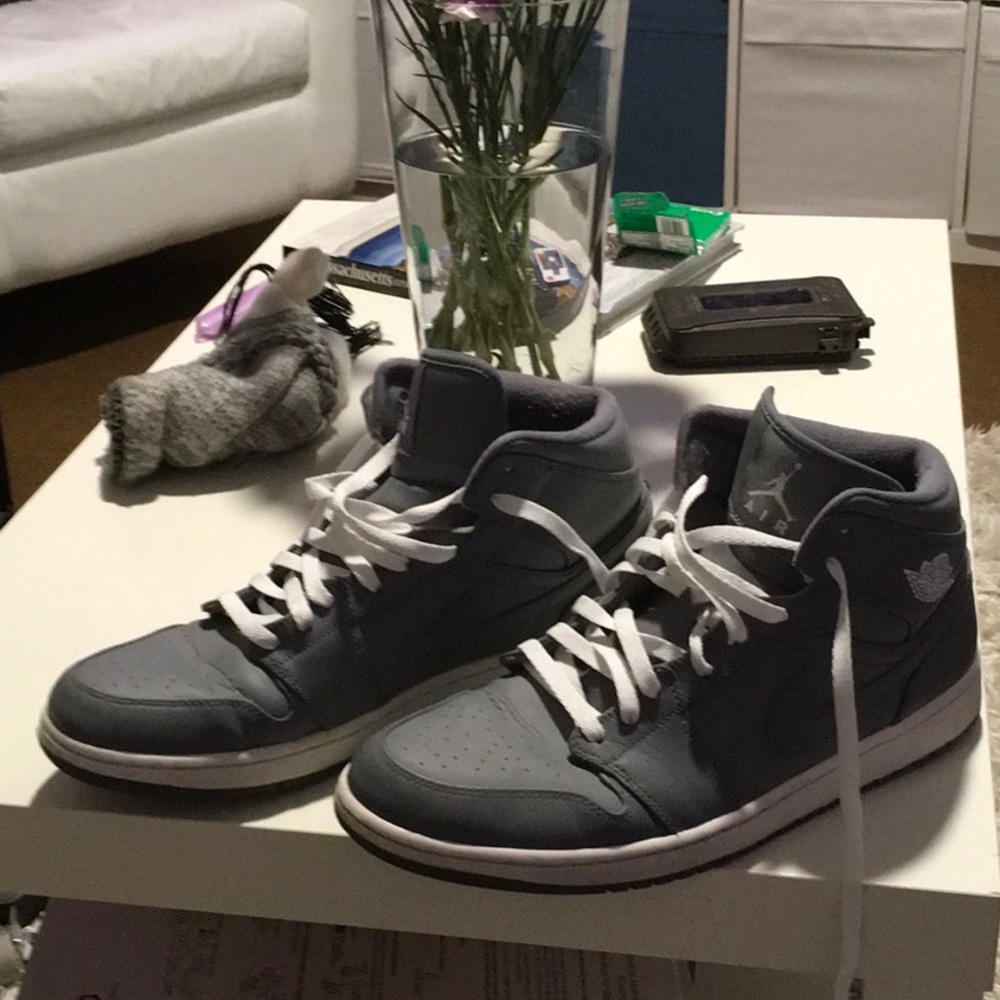 Grey air jordans size 13